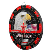 Cible De Fléchettes Mince Red Line & American Flag, pompiers / USA (Devant droit)