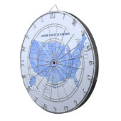 Cible De Fléchettes Minimal Blue United States Map Illustration (Devant droit)