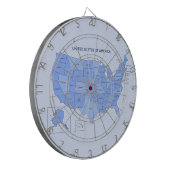 Cible De Fléchettes Minimal Blue United States Map Illustration (Devant gauche)