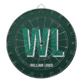 Cible De Fléchettes Minimalist Emerald Green Personalized Monogram (Devant)