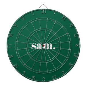 Cible De Fléchettes Minimaliste texte personnalisé gras vert