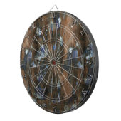 Cible De Fléchettes mobilier en bois texture ancienne (Devant droit)