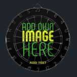 CIBLE DE FLÉCHETTES MODÈLE DE TEXTE D'IMAGE NOIRE SIMPLE ET MODERNE<br><div class="desc">IL S'AGIT D'UNE CONCEPTION ADAPTÉE AUX CLIENTS.VOUS POUVEZ CHANGER,  REdimensionner OU AJOUTER LOGO,  PHOTO,  TEXTE ET COULEURS COMME VOUS VOULEZ.MERCI.</div>