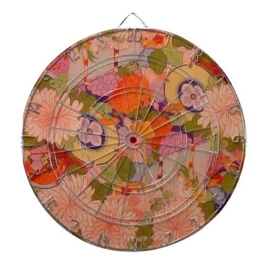 Cible De Fléchettes Modèle floral rose kimono (Devant)