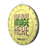 CIBLE DE FLÉCHETTES MODÈLE TEXTE MODERNE PASTEL JAUNE D'IMAGE (Devant droit)