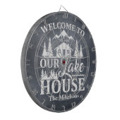 Cible De Fléchettes Modern Lake House Nom de famille (Devant gauche)