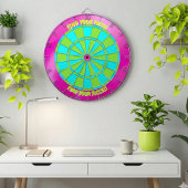 Cible De Fléchettes Modern Neon Pink & Lime Green "Find Your Focus"