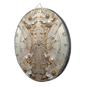 Cible De Fléchettes Modern White Flowers Pearls Dartboard (Devant droit)