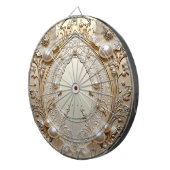 Cible De Fléchettes Modern White Flowers Pearls Dartboard (Devant droit)