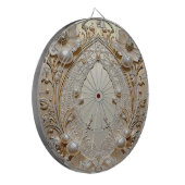 Cible De Fléchettes Modern White Flowers Pearls Dartboard (Devant gauche)