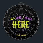 CIBLE DE FLÉCHETTES MODERNE ET MODERNE PERSONNALISABLE NOIR VÉRIFIÉ<br><div class="desc">VOUS POUVEZ CHANGER,  REDIMENSIONNER OU AJOUTER LOGO,  PHOTO,  TEXTE ET COULEURS COMME VOUS LE SOUHAITEZ.MERCI.</div>