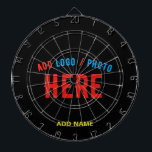 CIBLE DE FLÉCHETTES MODERNE ET MODERNE PERSONNALISABLE NOIR VÉRIFIÉ<br><div class="desc">VOUS POUVEZ CHANGER, REDIMENSIONNER OU AJOUTER LOGO, PHOTO, TEXTE ET COULEURS COMME VOUS LE SOUHAITEZ.MERCI.</div>