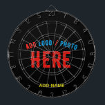 CIBLE DE FLÉCHETTES MODERNE ET MODERNE PERSONNALISABLE NOIR VÉRIFIÉ<br><div class="desc">VOUS POUVEZ CHANGER,  REDIMENSIONNER OU AJOUTER LOGO,  PHOTO,  TEXTE ET COULEURS COMME VOUS LE SOUHAITEZ.MERCI.</div>