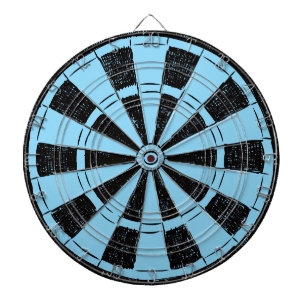 Cible De Fléchettes Moderne minimaliste bleu et noir