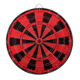 Cible De Fléchettes Moderne minimaliste rouge et noir