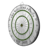 Cible De Fléchettes Moderne Rustique Gris Grange Bois Nom de famille D (Devant droit)