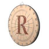 Cible De Fléchettes Moderne Simple Monogramme Beige Brown (Devant droit)