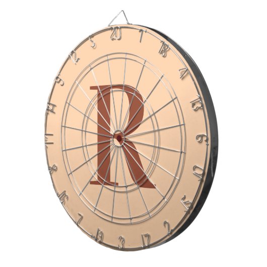 Cible De Fléchettes Moderne Simple Monogramme Beige Brown (Devant droit)