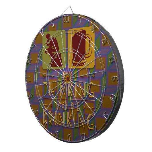 Cible De Fléchettes Moins de réflexion plus de boisson (Devant droit)