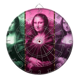 Cible De Fléchettes Mona Lisa Poster de animal rose rose violet