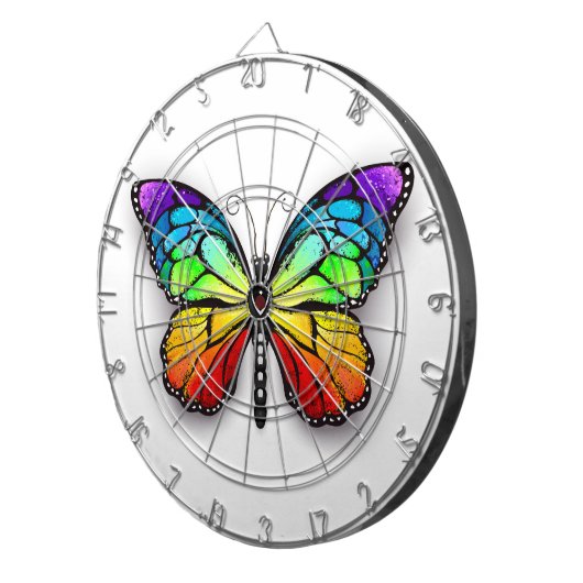 Cible De Fléchettes Monarque papillon arc-en-ciel (Devant droit)