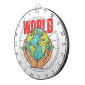 Cible De Fléchettes Monde – Conception de globe d'aventure de voyage (Devant droit)