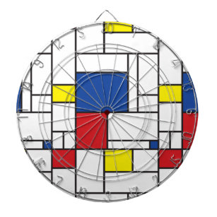 Cible De Fléchettes Mondrial Minimaliste Géométrique De Stijl Art Mode