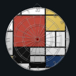 Cible De Fléchettes Mondrian Peinture Rouge Plane Jaune Noir Gris Bleu<br><div class="desc">Composition avec Grand Plan rouge, Jaune, Noir, Gris et Bleu Piet Mondrian a commencé à créer les tableaux abstraits définitifs dans les années 1920 pour lesquels il est le plus connu. Il a gardé sa palette limitée au blanc, au noir et au gris en plus des trois couleurs primaires, le...</div>