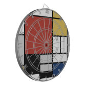 Cible De Fléchettes Mondrian Peinture Rouge Plane Jaune Noir Gris Bleu (Devant gauche)
