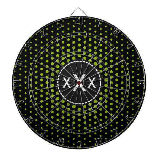 Cible De Fléchettes Monogram Apple vert Techno Dots Moderne (Devant)