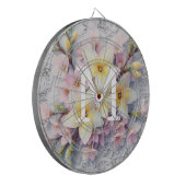Cible De Fléchettes Monogram lace pink and yellow Spring flowers (Devant gauche)