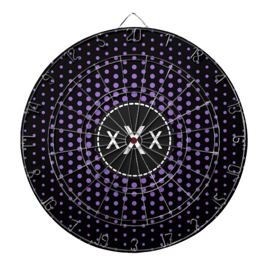 Cible De Fléchettes Monogramme Amethyst Techno Dots Modernes (Devant)
