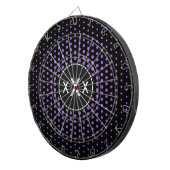 Cible De Fléchettes Monogramme Amethyst Techno Dots Modernes (Devant droit)
