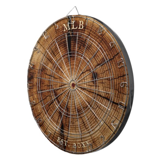 Cible De Fléchettes Monogramme Année Créée Tremblements de tranches de (Devant droit)