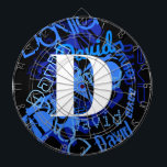 Cible De Fléchettes Monogramme bleu créatif<br><div class="desc">Monographie colorée et moderne.</div>