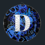 Cible De Fléchettes Monogramme bleu créatif<br><div class="desc">Monographie colorée et moderne.</div>