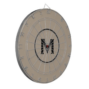 Cible De Fléchettes Monogramme classique simple Noir Beige