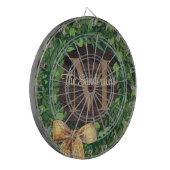 Cible De Fléchettes Monogramme de couronne en bois rustique (Devant gauche)