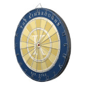 Cible De Fléchettes Monogramme de famille bleu marine jaune (Devant droit)