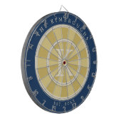 Cible De Fléchettes Monogramme de famille bleu marine jaune (Devant gauche)