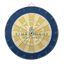 Monogramme de famille en cercle rayé bleu marine j