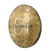 Cible De Fléchettes Monogramme de glamour doré (Devant droit)