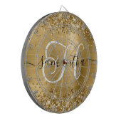 Cible De Fléchettes Monogramme de glamour doré (Devant gauche)