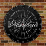 Cible De Fléchettes Monogramme de nom noir et blanc personnalisé uniqu<br><div class="desc">Personnalisé Unique Noir et Blanc Nom Monogramme Design pour tout le monde.</div>