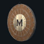 Cible De Fléchettes Monogramme d'or brossé en daim Brown moderne<br><div class="desc">Panneau de fléchettes moderne avec un médaillon de monogramme d'or métallique brossé avec typographie de bloc classique initiale sur un arrière - plan de texture de cuir en daim marron. Personnalisez avec monogramme initial; utilisez le menu personnaliser pour changer la couleur ou la typographie arrière - plan.</div>