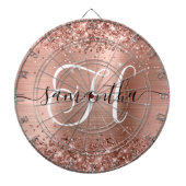 Cible De Fléchettes Monogramme doré Rose Glitter (Devant)