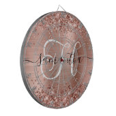 Cible De Fléchettes Monogramme doré Rose Glitter (Devant gauche)