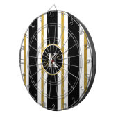 Cible De Fléchettes Monogramme Elégant Noir & Or Personnalisé (Devant droit)