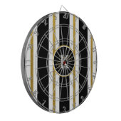 Cible De Fléchettes Monogramme Elégant Noir & Or Personnalisé (Devant gauche)