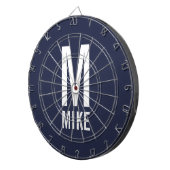 Cible De Fléchettes Monogramme et nom personnalisés modernes (Devant droit)